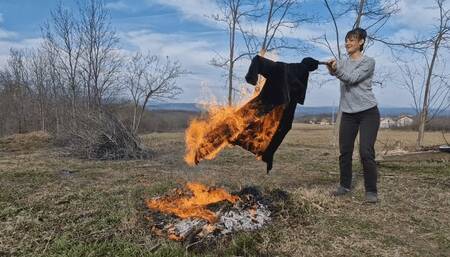 Leather And Velvet Burning