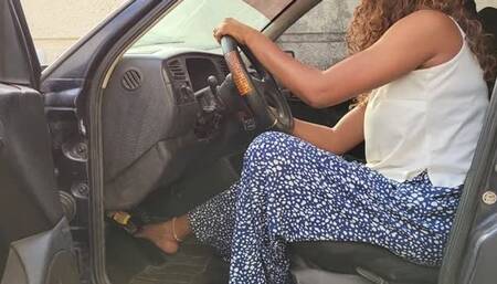 Hard Cranking In Black Furry Flats