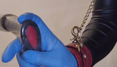 Made to cum with Magic Wand in Chastity