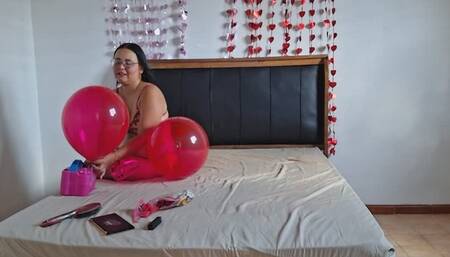 Filling my room with balloons Happy Valentine's Day