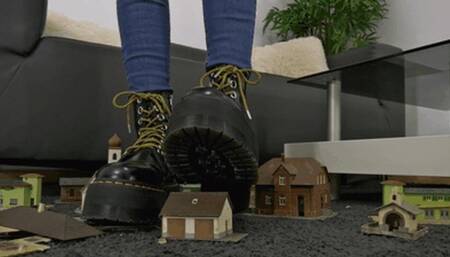 Your tiny model houses under my Doc Marten boots (small version)