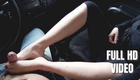 In my car your dick is my toy! Car footjob! (FULL HD VIDEO)