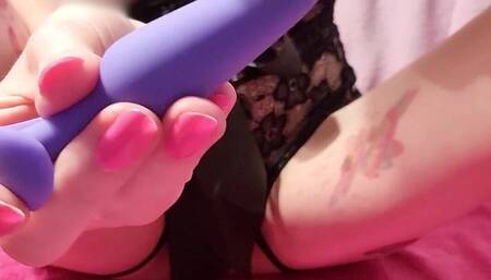 Masturbation in ( open-crotch lace bodysuit ) - pt 1 buttplug