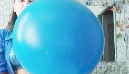 poping blue ballons