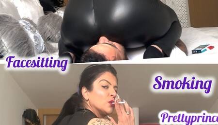 enjoying the cigarette sitting on your face