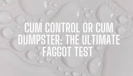 The NLP toolbox: Cum Control or Cum Dumpster - The Ultimate Faggot Test