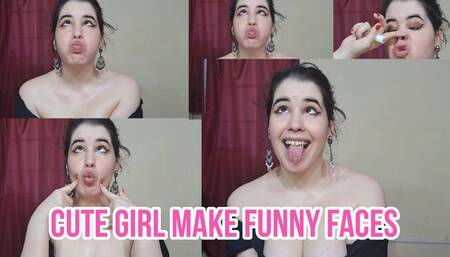 Cute girl make funny faces