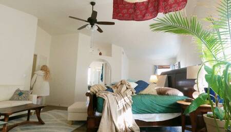 Stepmom fucks stepson so they can share a bed on vacation