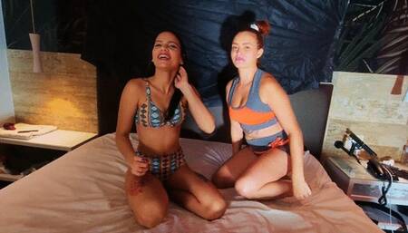 This female wrestling clip is too sexy not to be bought! A very skilled girl teaching an unskilld girl how to do grappling