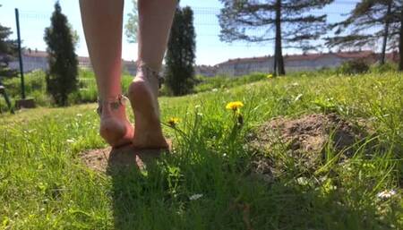 Redhead Ruslana In Lingerie Use Him As Footrest After Barefoot Walking