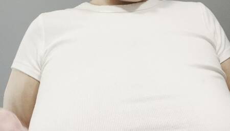 bbw eats birthday treats with belly play