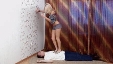 Sexy Miss dominates partner by marching on his body, vf0277h 720p