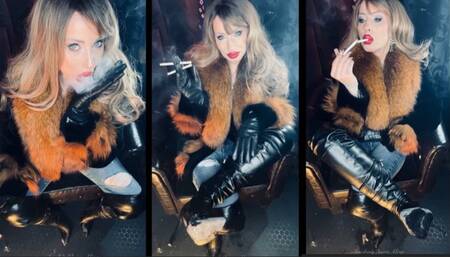 JOI Chain Smoking Double eve 120 in fur Boots gloves and Jeans