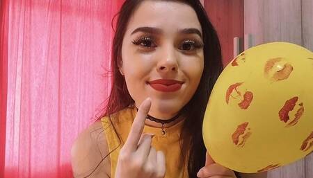 I KISSED SEVERAL BALLOONS WITH RED LIPSTICK