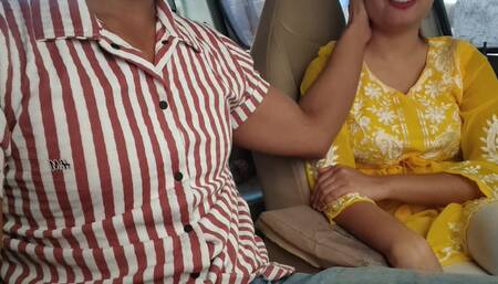 I Convinced Her to Show Her Boobs in the Car in Public Risky Outdoor