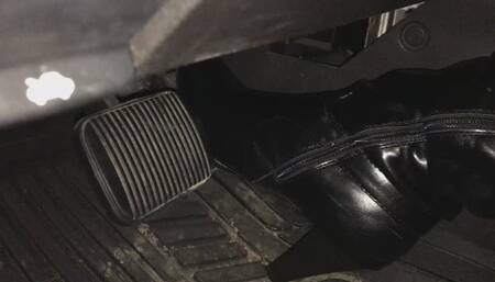 Seductive Pedal Pumping in Black Boots