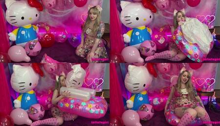 Blowing Up Hello Kitty's Inflatable Chair By Mouth