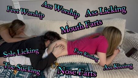 Farts, Ass, and Feet! 2 Slaves! 1 Goddess
