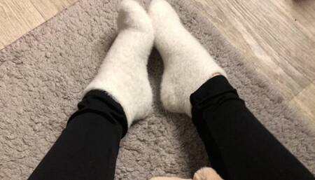 Fur socks teasing!