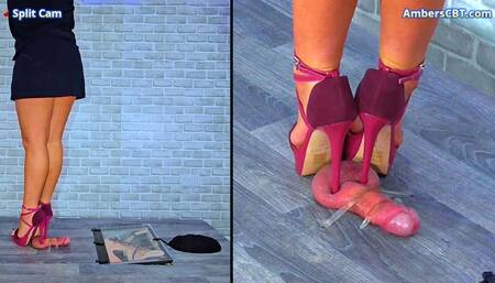 Trampling His Cock & Balls Under My Purple Platform Heels - Split Cam - A139SPLIT