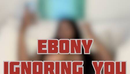 Ebony goddess ignoring you topless while drinking water and looking at her phone