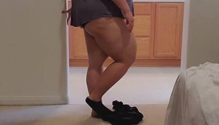 Strip tease, showing off my thighs