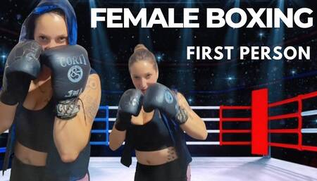 Female boxing in first person