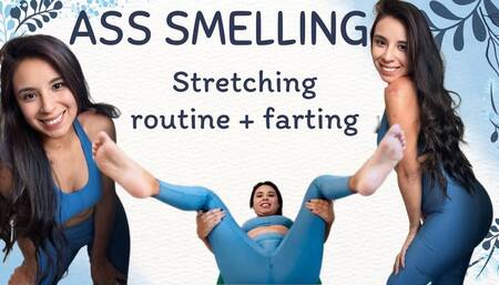Ass smelling: stretching exercises while I fart