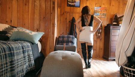 sexy hot fast dildo riding in thigh high boots