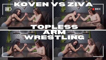 4K Ziva Fey - Topless Arm Wrestling With Koven