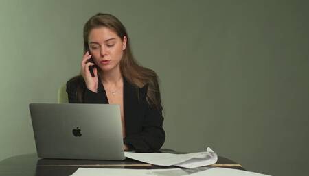 Licking fingers of the Boss Leya