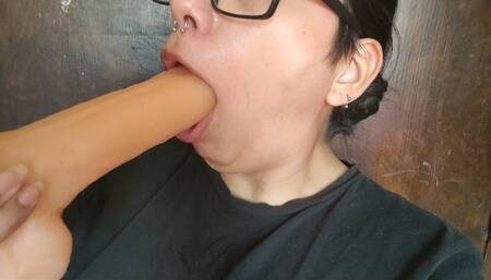 Oral sex with my huge dildo