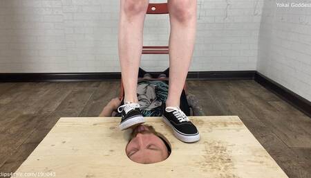 Slave's licking dirt from My Vans soles mixed with My spits