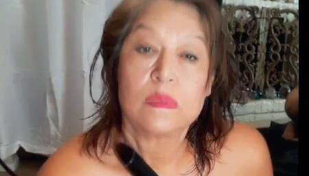 BBW 71 Year Old Granny Dancing in Transparent Dress and Masturbating Hairy Pussy with My Dildo