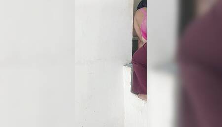 On Teddy Day, I Slapped My Girlfriend's Pussy Through Her Pant Hole and Cummed on Her Ass