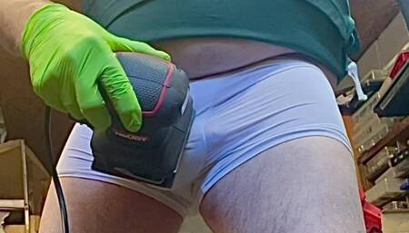 Watch This Sander Vibrate His Cock to Orgasium