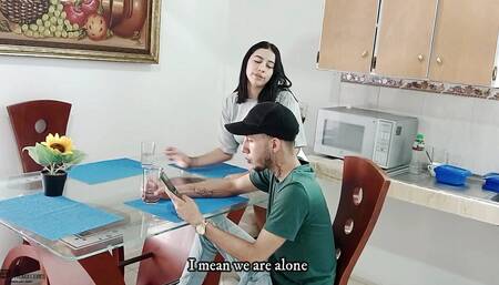 Enjoying Delicious Sex with My Girlfriend's Whore Stepsister with Cum in Mouth