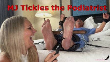 MJ Tickles the Podiatrist - Hot Blonde Marilyn Jensen Gets Tickling Revenge With Tickling Torment on Bound Male Foot Tickling In Tickle Stocks 1080