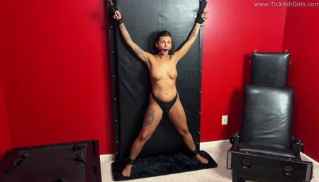 Scarlett Gagged and Vibed on the Bondage Wall - (Gag Only)