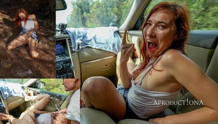 Agony of SQUIRTING in my Car and Peeing OUTDOORs in 8K