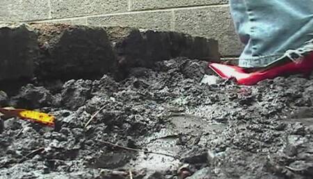 Muddy Red High Heels