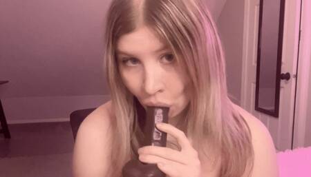 stroking bbc dildo telling story of the first time i got bbc