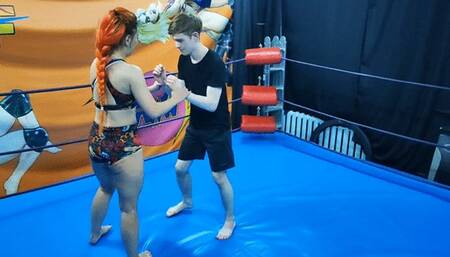 Leg domination by red haired girl part 1