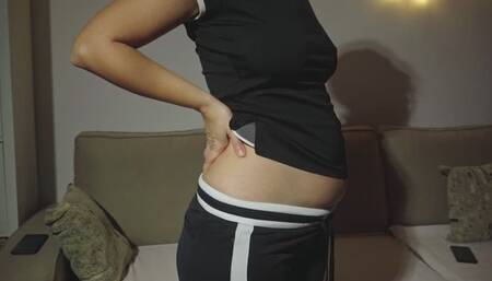 Spilling out of my sports pants