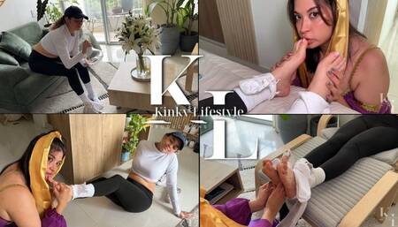 Be Careful For What You Wish: Simona The Genie Foot Worships Luana (Roleplay, Socks & Shoes Ripping, Magic, Hi Tops, Barefoot, Crew Socks, Leggings, Long Sleeve Crop Top, Cap, Moaning)