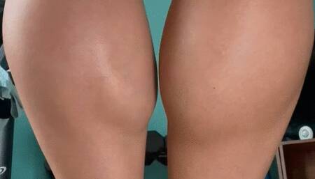 Muscle Worship and Measurement Seated Backview Barefoot