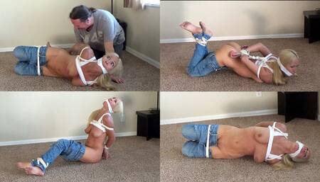 Mouth Packed Cock Tease Roped, Groped And Terrorized