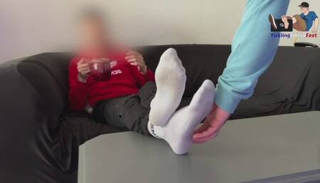 Nathan, 22 yo, tickled in the stocks (mobile)