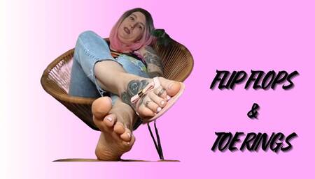 Lady Angela tells you to stroke toe rings and flip flops blue jeans cum countdown tattooed goddess foot tattoo pedicured toes