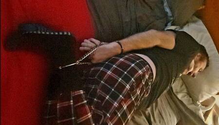 Miss M finds man stuck in hand and leg cuffs